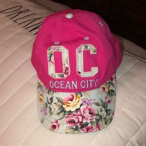 OC Maryland Punk Floral Distressed Lettering Cap Sun Hat